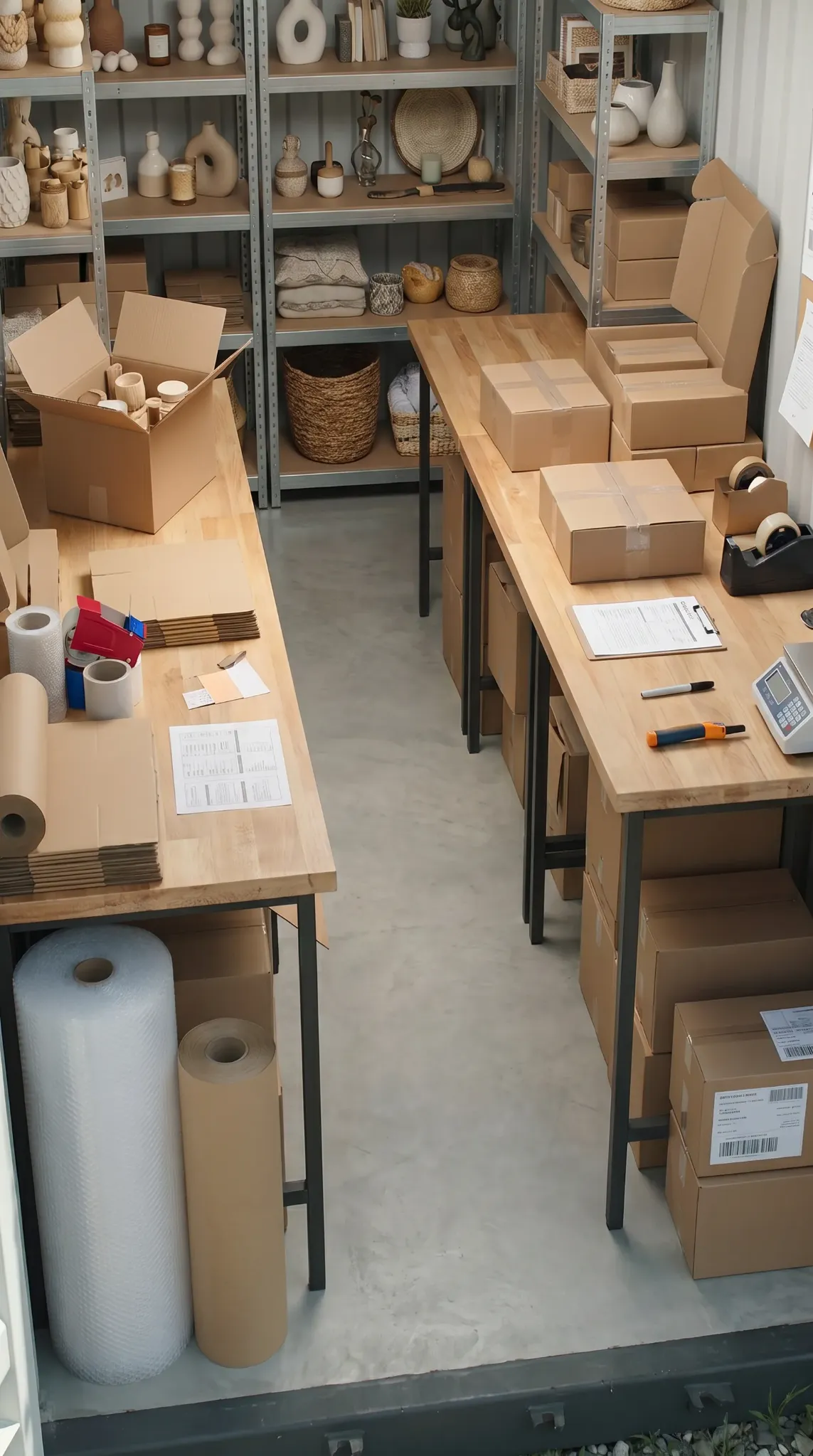 Detaillierter Blick auf eine Verpackungsstation.